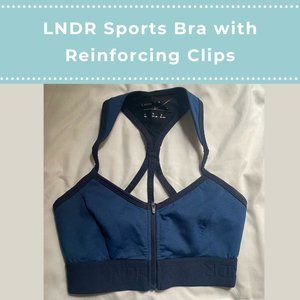 LNDR Scuba Sports Bra with Reinforcing Clips under Front Zipper